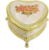 ROSIKING Gold Heart Emboss Alloy Metal Music Box Wind Up Antique Jewelry Musical Boxes Christmas Birthday Valentine's