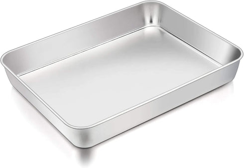 TeamFar Lasagna Pan, 12.3’’ x 9.75’’ x 2’’, Heavy Duty Stainless Steel Casserole Pan for Baking, Dishwasher Safe