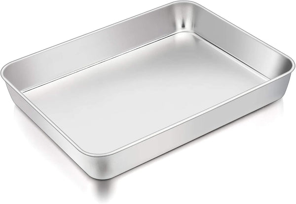 TeamFar Lasagna Pan, 12.3’’ x 9.75’’ x 2’’, Heavy Duty Stainless Steel Casserole Pan for Baking, Dishwasher Safe