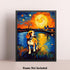 Bestbuddy Pet 11X14 Unframed Starry Night Van Gogh Inspired Beagle Dog Oil Painting Art Print Wall Decor AP126