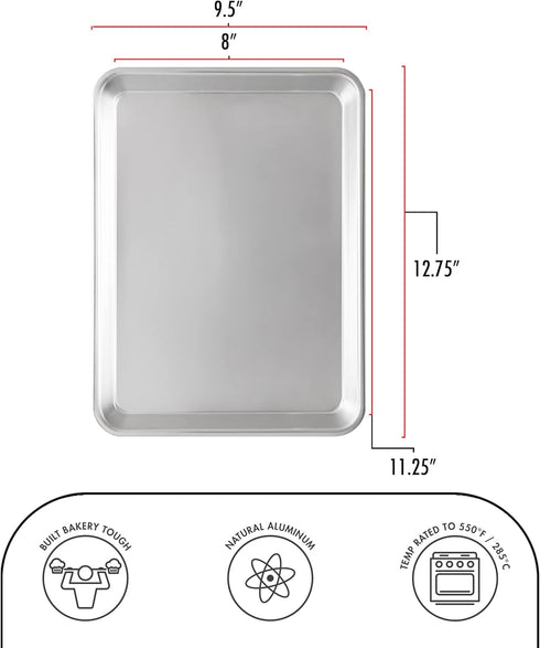Fat Daddio's SP-QTR Natural Aluminum Quarter Sheet Pan