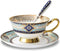 YBK Tech Euro Style Bone China Cup & Saucer Set, Ceramic Tea Coffee Cup for Home Kitchen