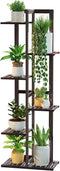 DolceLuna Plant Stand Indoor 6 Tier, Bamboo Plant Shelf Corner Display Rack,