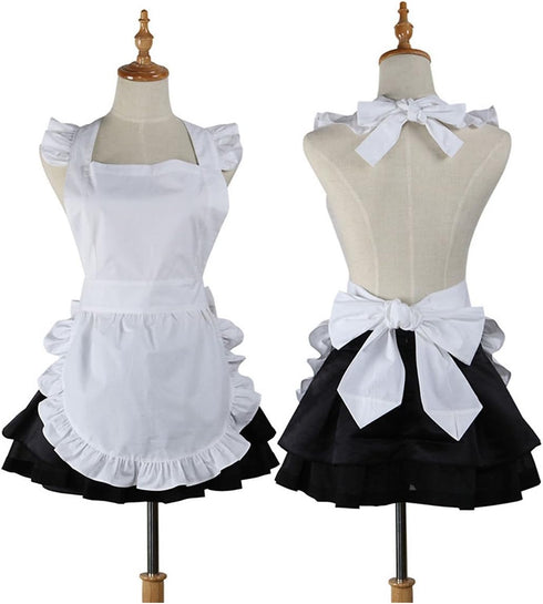 Love Potato Cute White Retro Kitchen Restaurant Aprons for Women Girls - Waitress Apron Gift