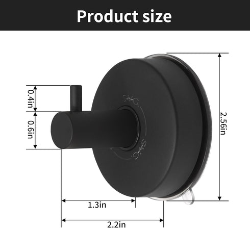 SVG HOME Wall Hooks - 2 Pcs Suction Cup Hooks - Removable Stainless Steel 304 for Most Household Walls - Shower Hooks,