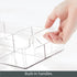 mDesign Compact Plastic Tea Storage Organizer Caddy - 6 Divided Sections with Built-in Handles - Clear Lumiere