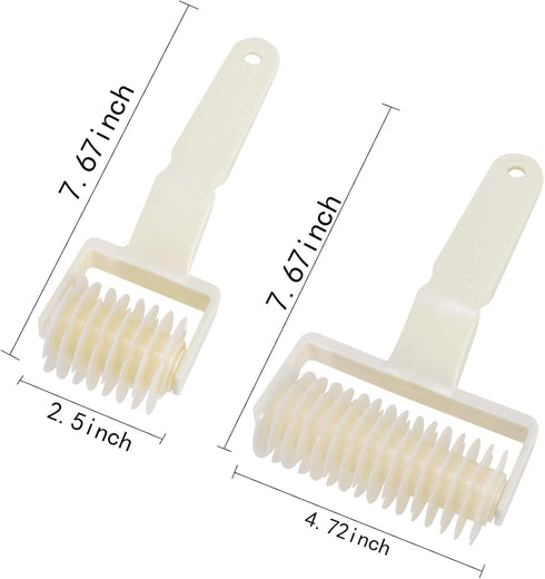 Lamoutor 2Pcs Lattice Roller Cutter, DIY Baking Tool for Pastry, Cookie, Pie, Pizza, and Bread