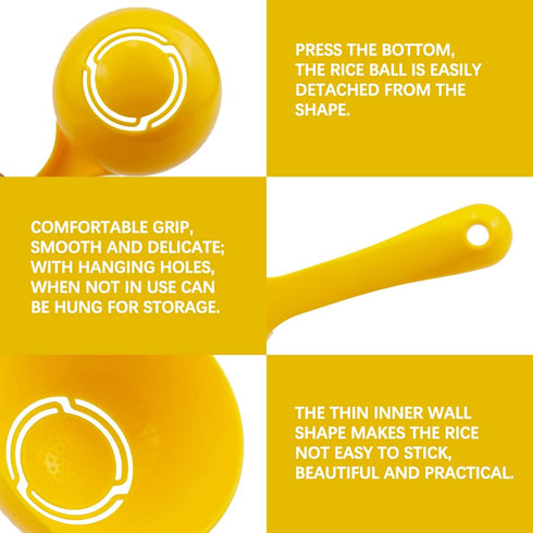 DOERDO 2PCS Plastic Rice Paddle Food Service Spoon, Semicircular Spoon for Rice and Sushi Making