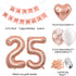 Birthday Decorations Happy Birthday Banner 40inch, Rose Gold Number 25 Balloons, Confetti Balloons for 25th Birthday