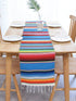BOXAN Mexican Serape Table Runner, 14 x 84 Inch Fringe Cotton Blanket for Party Wedding Decorations