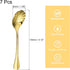 uxcell 7Pcs Stainless Steel Shell Shape Coffee Spoon Tableware Dessert Spoons Stirring Mixing Spoon for Tea Coffee Cake Sugar, 5 Inch Gold