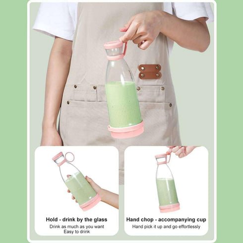 Personal Size 12.8 oz Blender for Smoothies, USB charging, Rechargeable Mixers Fresh Fruit Juicers, Bottle Shape Mini Electric Blender for Office,Sports,Outing,Travel by GUVANI