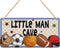 Lovdazzles Boys Sports Little Man Cave Sign Boys Room Decor Soccer Basketball Baseball