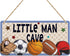 Lovdazzles Boys Sports Little Man Cave Sign Boys Room Decor Soccer Basketball Baseball