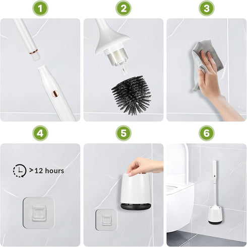 pafyh Set,Toilet Electric Toilet Brush and Holder Bowl Brush,Wireless Electric Spin Scrubber,with Silicone Brush Head