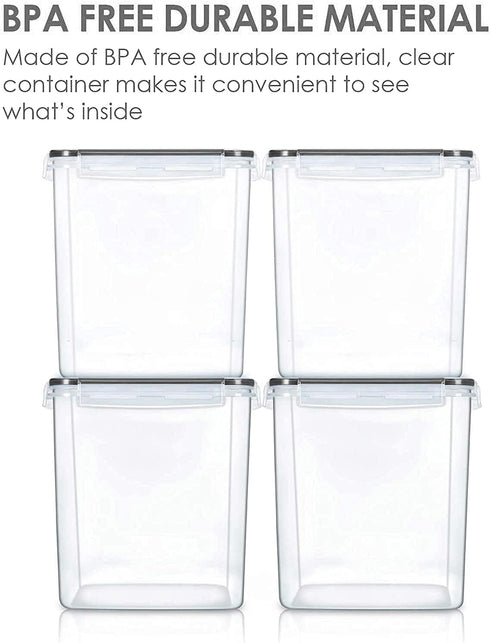Vtopmart Food Storage Containers 2.5L / 84.5oz, 4 Pieces BPA Free Airtight Containers for Flour, Sugar, with Measuring