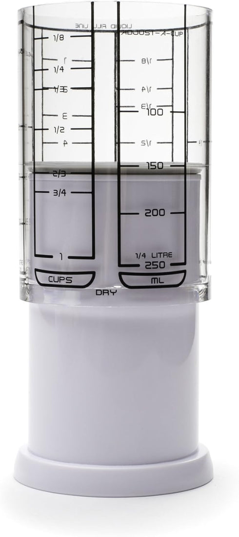 KitchenArt Adjust-A-Cup, 1 Cup, Plastic, White