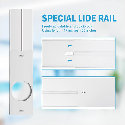 Portable Air Conditioner Window Kit with Coupler, Adjustable Seal for AC Unit, Universal Ducting (5.9 Inches Diameter)