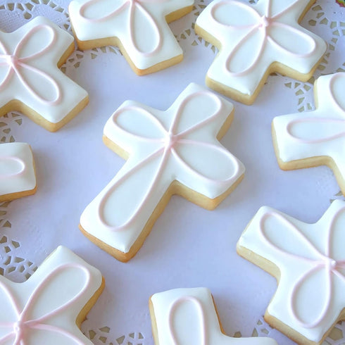 Cross Cookie Cutter Shapes Set, Azflyife 5 Piece Stainless Steel Metal Biscuit Mold for Easter Halloween Christmas