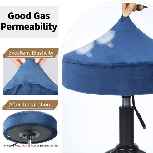 4 Dia.15.5"-18" Blue,4 Counts) SINOSSO Pcs Bar Stool Covers, Super Soft Velvet Round Stretchy Washable Dustproof