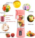 Portable Blender, Personal Size for Shakes and Smoothies, USB Rechargeable Mini Travel Fruit Juicer Cup Mixer, 13oz