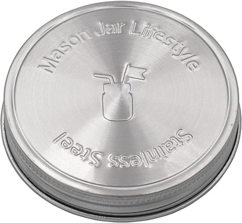 Mason Jar Lifestyle 5 Pack Stainless Steel Storage Lids - Heavy Duty Caps for Wide Mouth Jars, Airtight Design