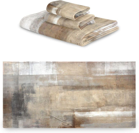 MATEKULI Set,3 Set(1 1 1 Taupe Grey Bath Towels Piece Brown Beige Ombre Towels Bath Towel Hand Towel