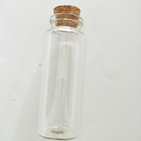 10Pcs Mini Small Clear Wishing Bottle Glass Vial 30x80mm (1.18x3.14inches) with Cork Stoppers for Wedding Favors