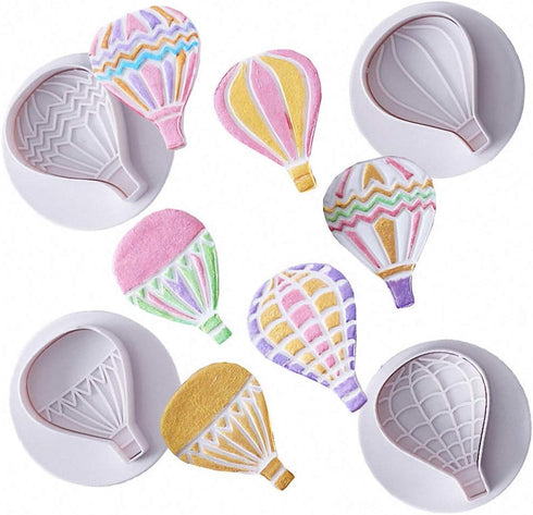 Fewo Set of 9 Hot Air Balloons Cloud Plastic Fondant Cutting Molds for Baby Shower Party Cake Decorating Tools
