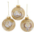 Kurt S. Adler 80MM Gold Glass Ball Ornament Set with Swan, Dove, and Peacock Decals, 6-Piece Boxed, Multi