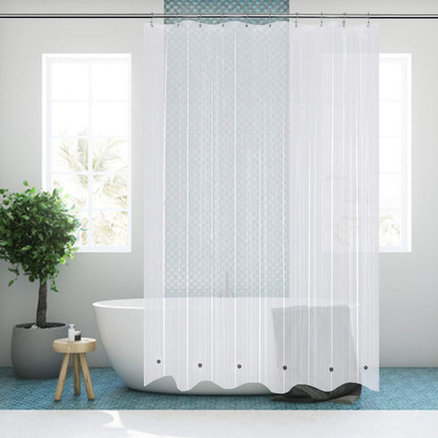 Mrs Awesome Clear PEVA Shower Curtain Liner, 60x72 inches, Waterproof with 6 Magnets, Thick Plastic