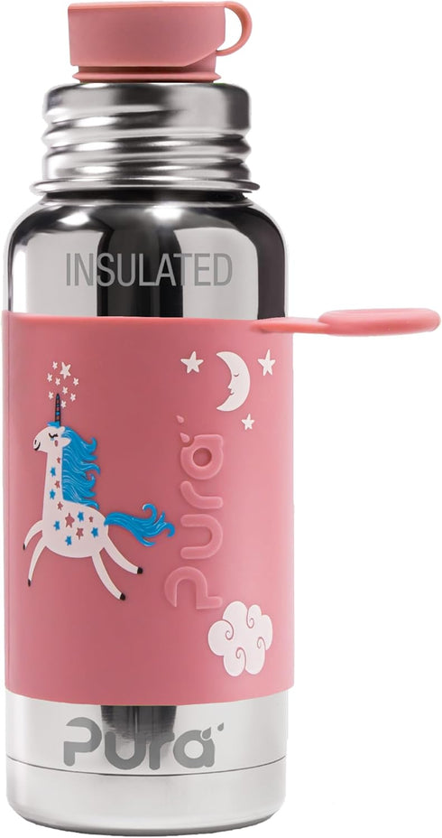 Pura Sport 16oz/473ml Insulated Bottle w/Sleeve & Silicone Big Mouth Top -