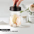 Farmhouse Decor Apothecary Jar Set, Mason Jar Bathroom Storage Organizer for Cotton Swabs, Floss Picks (4 Pack, Bronze)