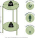 2-Tier 11.57 8.16 4.36 inches, Furinno Besi Modern Tall Round Side End Table with Sturdy Metal Legs, (W) x (H) x (D)
