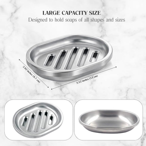 Chandler Stainless Steel Soap Dish for Shower & Bathroom Sink Heavy Duty Metal Soap Holder, Hanging Soap Holder