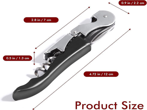 Professional Waiter Corkscrew Wine Openers Set (4 PCS), Upgraded Heavy Duty Stainless Steel Hinges Wine Key for