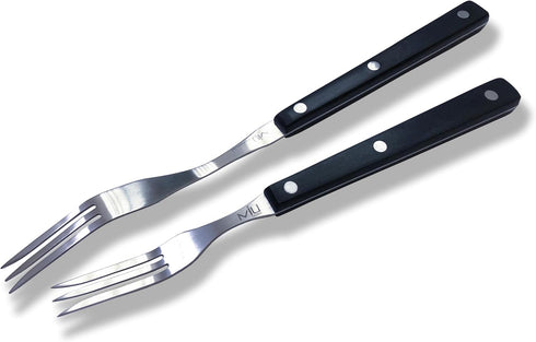 WALLFARM 10" 3-Tine Granny Fork - Pro-Grade Stainless Steel, Heat-Resistant BBQ Meat Fork for Cooking and Serving