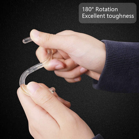 Qulable 24 pcs Shower Curtain Rings, Plastic C-Shaped Hooks for Bathroom Shower Window Rod