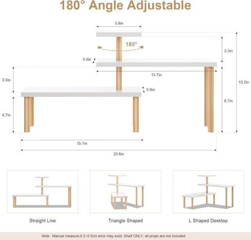 ,3 ,Countertop Small Plant Stand Shelf Tiers Wood Long Desktop Flower Pot Holder Racks for Window Sill,Table Organizer