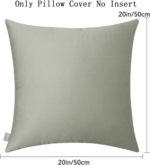 Thmyo 4-Pack 100% Cotton Decorative Throw Pillow Case, Grey, 20x20 Inch for Sofa Bedroom