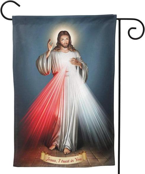YISHOW Divine Mercy Garden Flag Double Sided Vertical Religious Faith Jesus Christian House Flags Outdoor Decor