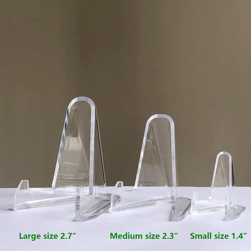 24 Packs Card Stands for Displaying Graded Cards, Challenge Medals, and Casino Chips (2.3 Inch Tall, Clear)