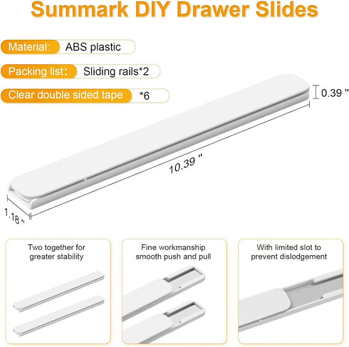 4 PCS Pull Out Rail for Baskets or Bins, Storage and Organization Accessories for Cabinet, DIY Drawer Slides