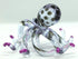 Octopus Miniature Figurines - Hand Blown Color Glass Art Collectible Gift Decor (3.5", Black Purple)