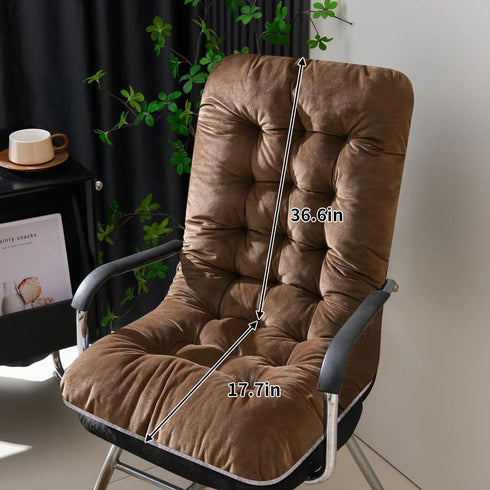 GKWW Non-Slip Desk Chair Cushion Rocking Office Chair Pad with Ties Soft Seat Cushion with High Back Support for Dorm