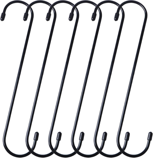 YourGift 6 Pack Heavy Duty S Hooks, 10 Inch Extra Long for Hanging Plant, Closet, Flower, Garden, Patio, Bird Feeder