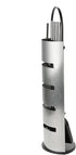 Mind Reader Fireplace Set with Stand - 4 Pcs, Durable Steel, Brush, Shovel Scoop, Poker, Tongs, Silver