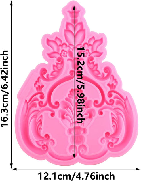 Baroque Silicone Molds Curlicues Scroll Lace Fondant Mold Scroll Relief Flower Candy Mold Filigree Mold 3D Sculpted For DIY Cake Decorating Cupcake Topper Chocolate Gum Paste Polymer Clay by YIHUOMOLDS