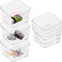 6pcs Clear Acrylic Storage Container, Desk Organizer Drawer Square Tray for Kitchen, Office, Gadgets, Pens
