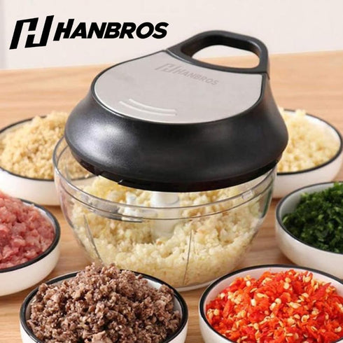 Manual Food Processor Vegetable Chopper, Portable Hand Pull String Garlic Mincer, 2 Cup with Egg Batter Peeler